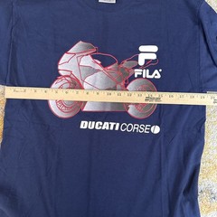 Vintage FILA Ducatti Course Puff Print Made in USA Navy T shirt Size M