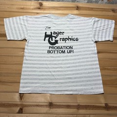 Vintage 80s Bowling Female Hager Graphics Athletic Sports Striped T-Shirt Large