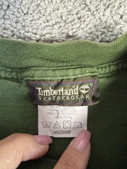 Timberland Shirt Mens M Green Logo Graphic Crew Neck Cotton WeatherGear