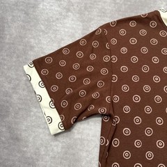 Vintage 90s Polka Dot Shirt Womens M Brown Pocket Graphic Tee