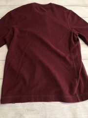 Eddie Bauer Henley Shirt Mens Medium Red Thermal Waffle Long Sleeve Tagless Tee