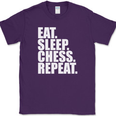 Eat Sleep Chess Repeat T-Shirt Funny Player Strategy Humor Gift Text Tee