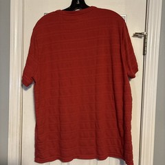 Old Navy Crewneck Red Ribbed Shirt Mens Size Large Cotton/Poly Blend