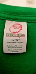 Elf Unisex Tee Shirt Green Short Sleeve Novelty Holiday Costume Size Large