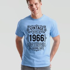 Unisex 60th Birthday Gift T Shirt All Original Parts Born In 1966