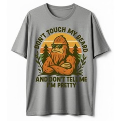 Don’t Touch My Beard Bigfoot T-Shirt Funny Sasquatch Sunglasses Retro Tee S-5XL