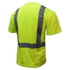 HI VIS SHORT SLEEVE T SHIRT ANSI CLASS 2 REFLECTIVE VISIBILITY ROAD WORK SAFETY