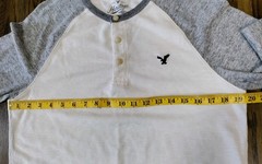 American Eagle Thermal Base Layer Men’s M Ivory Gray Logo Y2K NWOT Cotton Blend