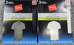Men’s Short Sleeve T Shirts S 34-36 Hanes 6 Pk X Temp Mesh Stretch White Black