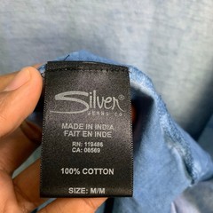 NEW Silver Jeans co Mens Blue Heathered Brand Logo T Shirt SZ M