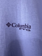 Columbia PFG T-Shirt Mens XLarge Light Purple Fish Graphic Outdoorsman Short Slv