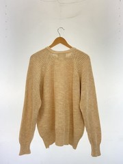 L.L.Bean 80s USA-made Crewneck Knit Sweater (Thick), Size M, Cotton, Solid Color