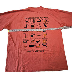 Vintage 90s Egypt The Hieroglyphic Alphabet Graphic T-Shirt XL Single Stitch
