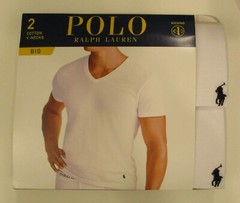 2 POLO RALPH LAUREN 2XL 3XL 4XL COTTON WHITE BLACK V NECK T-SHIRTS UNDERSHIRTS