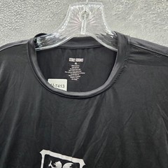 Stacy Adams Men Shirt Medium Black Logo Short Sleeve Crew Neck NWT