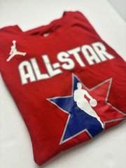Red Nike Tee Dri-Fit T Shirt Size M’ All Star #77 Doncic White Letters