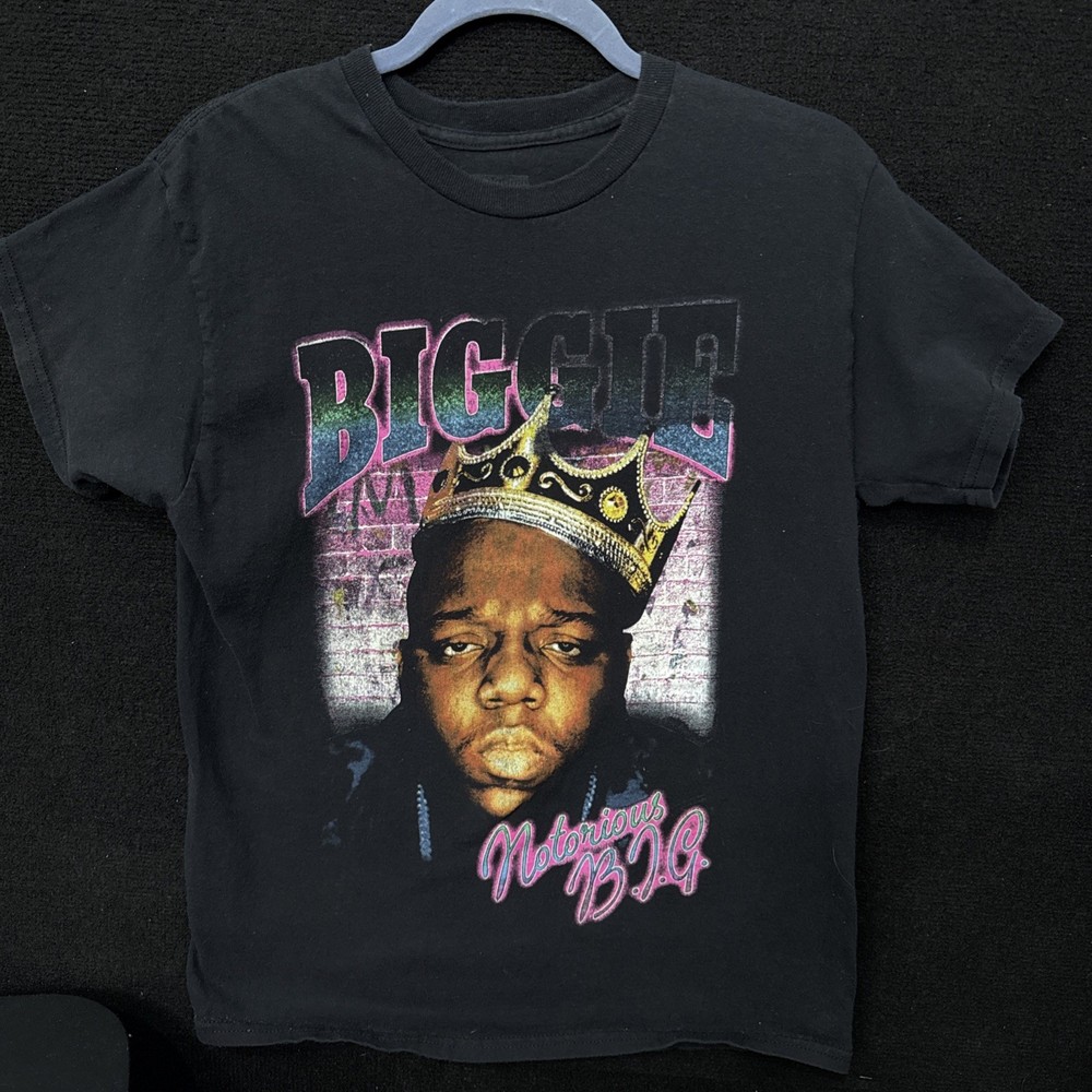 Notorious BIG Black Graphic Tshirt Medium HIp Hop Rap Rapper Big Poppa Retro 90s