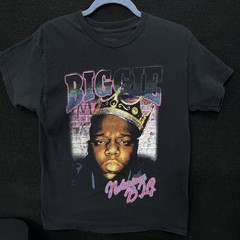 Notorious BIG Black Graphic Tshirt Medium HIp Hop Rap Rapper Big Poppa Retro 90s