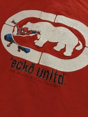 Ecko Unltd. Spider-Man Black Rhino Exhibit Red Cotton Crewneck Tee Men’s L