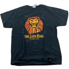 The Lion King Broadway Musical Mens Gildan Graphic T-Shirt Black 100% Cotton L