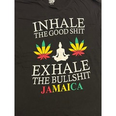 Show Off Clothing T-Shirt Mens XL Black Excellent Jamaica Inhale Exhale Graphic