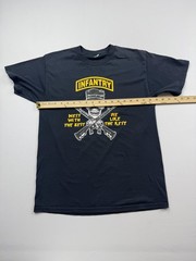 Infantry Shirt Mens Black Skull Rifles Graphic Tee Army Soldier Combat Read