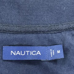 Nautica Shirt Mens Medium Blue V-Neck Collar Logo Graphic Tee Nautical
