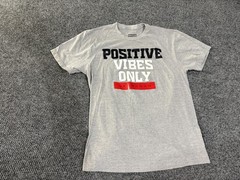Sean John Shirt Mens Large Gray Positive Vibes Only Graphic T-Shirt Motivational