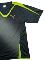 Puma Mens Training T-Shirt Black & Lime Green Gradient Halftone Football