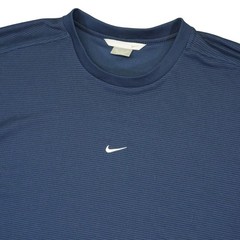 Vintage Nike Center Swoosh Men 3XL Navy Blue T Shirt 2000s Silver Tag Y2K