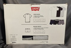 Levi’s 6 Pc Mix & Match S 3 White Black Gray Crew T-Shirts, 3 Asst Boxer Briefs