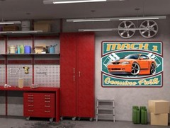2003 2004 Ford Mach 1 Mustang Car-toon PARTS SIGN Wall Art Graphic Sticker