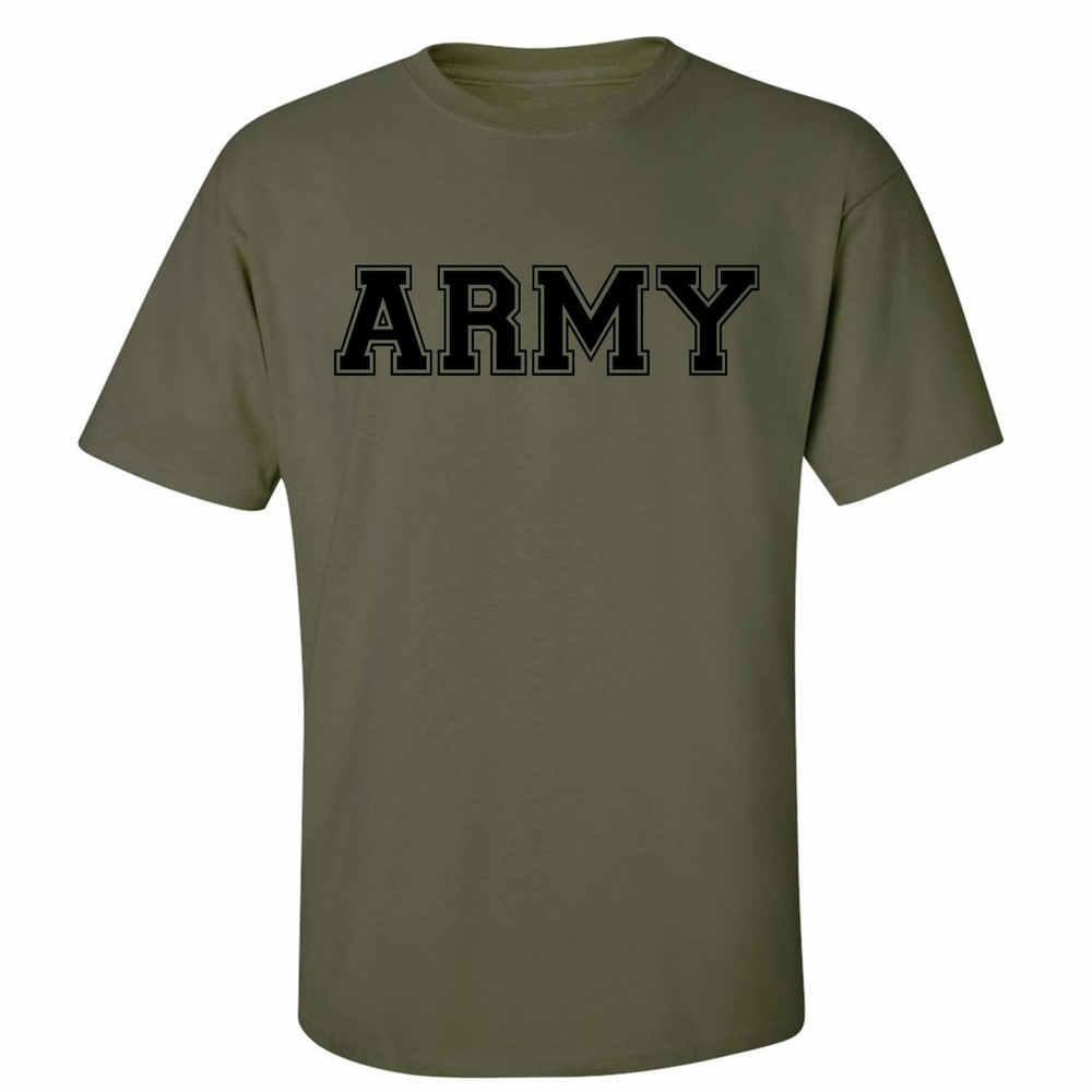 Athletic ARMY Short Sleeve T-Shirt in military green – Adult Small to 5X-Large