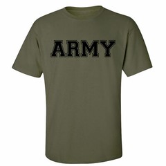 Athletic ARMY Short Sleeve T-Shirt in military green – Adult Small to 5X-Large