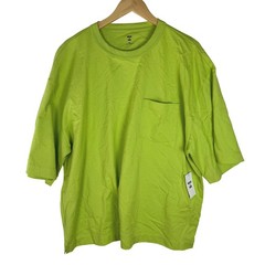 Mode of One Mens Acid Green Relaxed Pocket T-Shirt XXL NEW 100187075MN