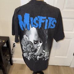 Vintage 1995 Misfits Shirt XL Jerry Only Face Print Dual Sided Wild Oats