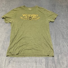 Wrangler T-Shirt Mens Large Heather Green Graphic Regular Fit Everyday Wear
