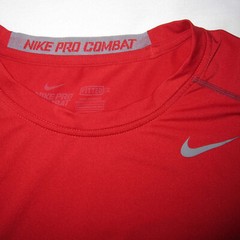 NIKE ® Pro COMBAT – Poly Spandex – Red – L Large – T Shirt – New NWOT