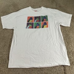 Vintage Hanes Heavyweight Shirt Mens XL White Bird Wildlife Graphic Made USA 90s