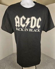 ACDC Back In Black T Shirt XL Black Rock Band Graphic Tee