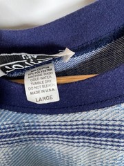 90s Striped Pattern T-Shirt Adult Large Blue Striped Geometric Skater USA Made
