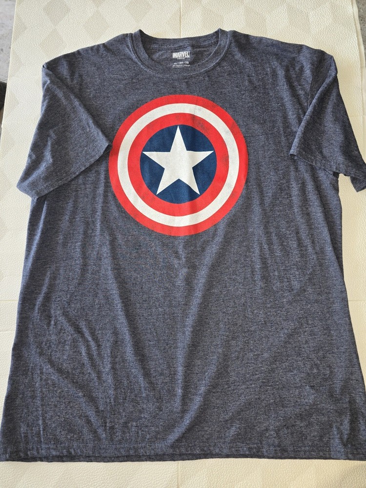 Captain America Marvel Comics Shirt Adult Blue Shield Mens Size XL