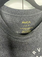 RVCA LIGI6 Men’s L Gray Logo Graphic Crew Neck Short Sleeve Jersey T-Shirt