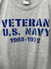 Fruit of the Loom Best Men’s XL Gray Crew Neck Graphic T-Shirt U.S. Navy Vet