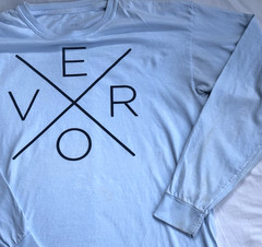 VERO T-shirt Mens Large Seahorse Lane Vero Beach Long Sleeve UPF Blue FLAW