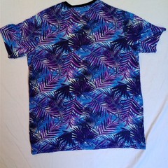 FOUNDRY SUPPLY 2XLT PURPLE / BLUE FERN PATTERN POCKET T