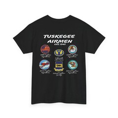 Men’s Classic Ribbed Knitted Round Neck Cotton Tuskegee American Heroes T-Shirt