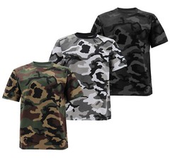 Men’s Classic Camouflaged Pattern Shirt Lightweight Army Crewneck T-shirt