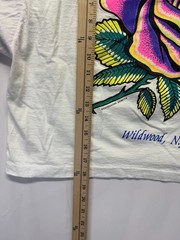 A Smile Inc T Shirt Mens One Size White Graphic Print Neon Rose Wildwood N.J.