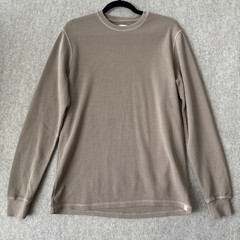 The Normal Brand Waffle Knit Thermal Shirt Mens S Tan Long Sleeve